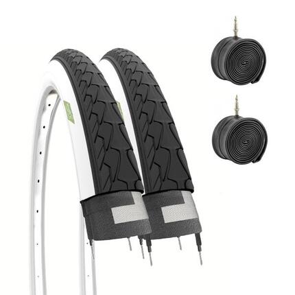 2 pneus 700x32C (32-622) + chambres à air, pneus ville slick 700 x 32C EV