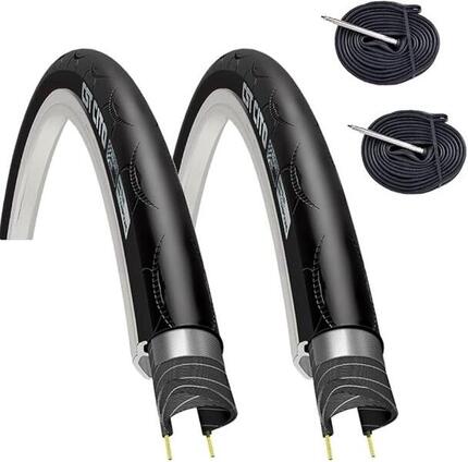2 Reifen Rennrad 700x23C (23-622)+Schläuche, Reifen 700x23C 170tpi EV