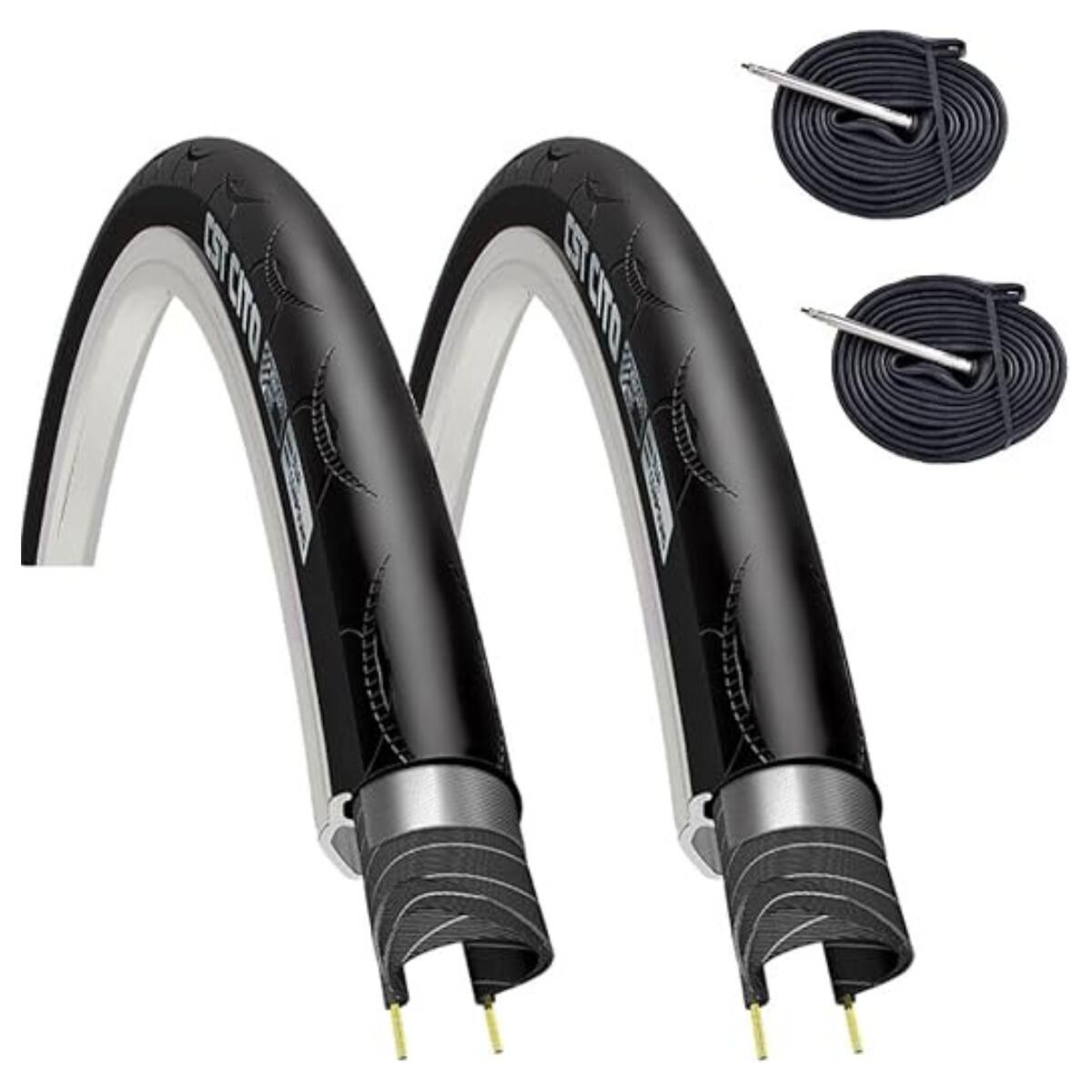 CST 2 copertoni bici corsa 700x23C (23-622) +camere,pneumatici 700 x 23C 170 tpi EV