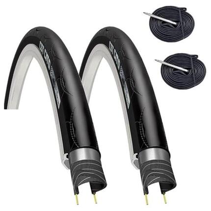 2 Reifen Rennrad 700x23C (23-622)+Schläuche, Reifen 700x23C 170 tpi EV