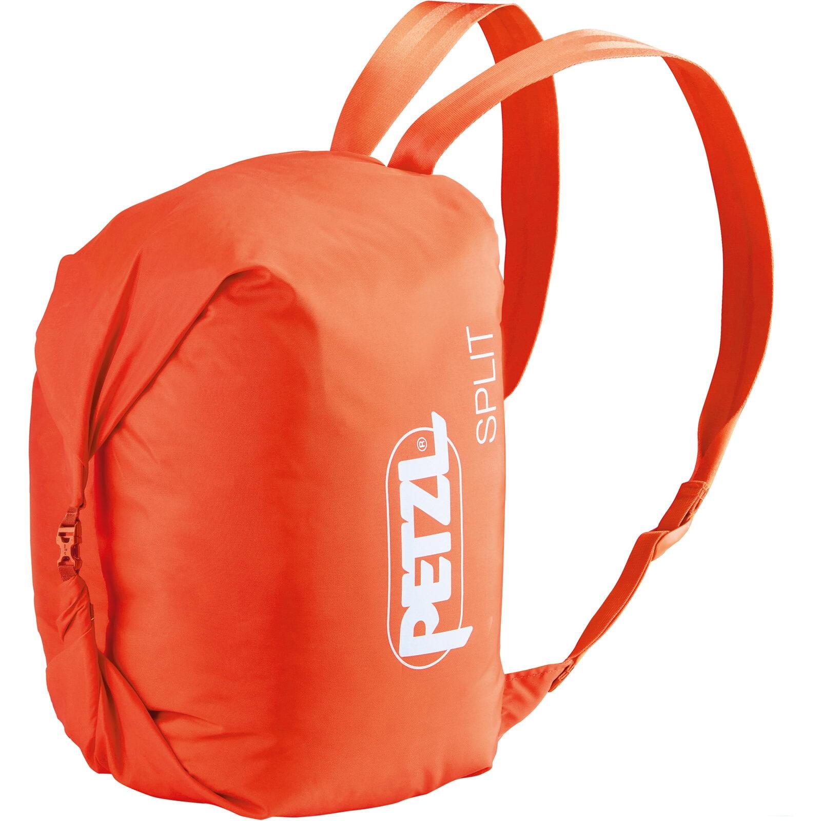 Mochila para cuerda Petzl SPLIT 25 L gris con tarp 140x140 cm, cierre enrollable 3/7
