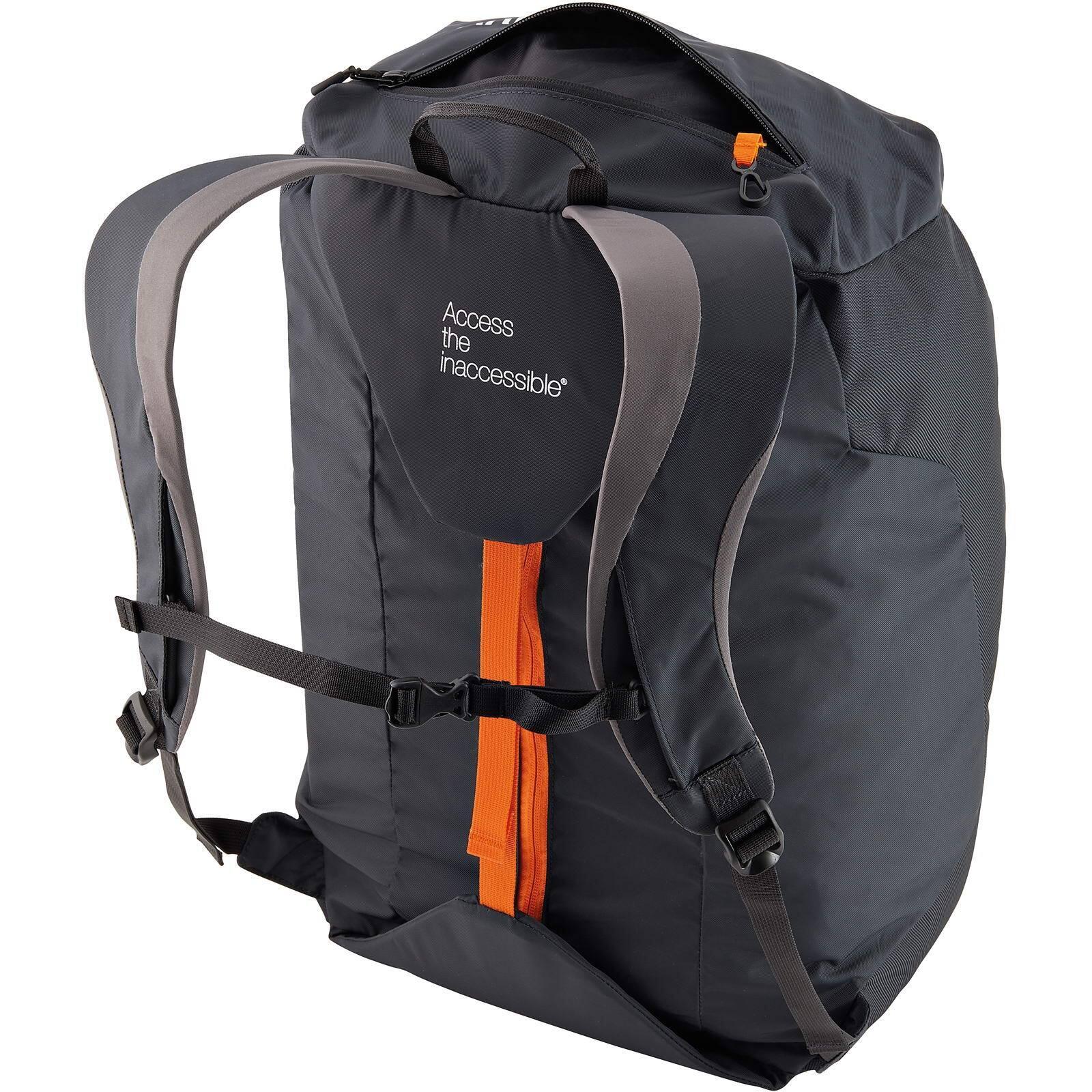 Zaino per corda Petzl Kliff 36L grigio capacità 100 m telo removibile 140x140 cm 2/3