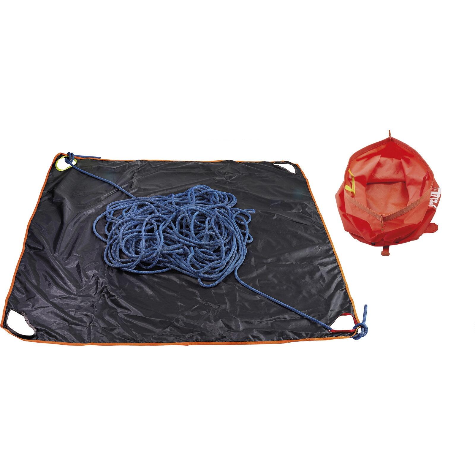 Mochila para cuerda Petzl SPLIT 25 L gris con tarp 140x140 cm, cierre enrollable 5/7