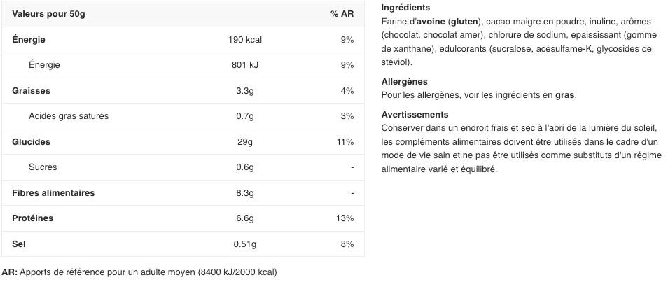 Farine d'avoine - My Instant Oats - Chocolat 1500g 2/2