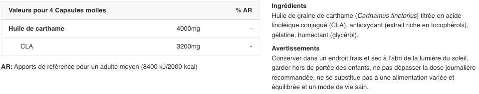 Acide linoléique conjugué - My CLA - 90 Capsules molles 2/2