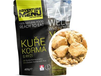 Pasto Pasto Sterilizzato Pollo Korma Adventure Menu 400 g riso pronto riscaldare