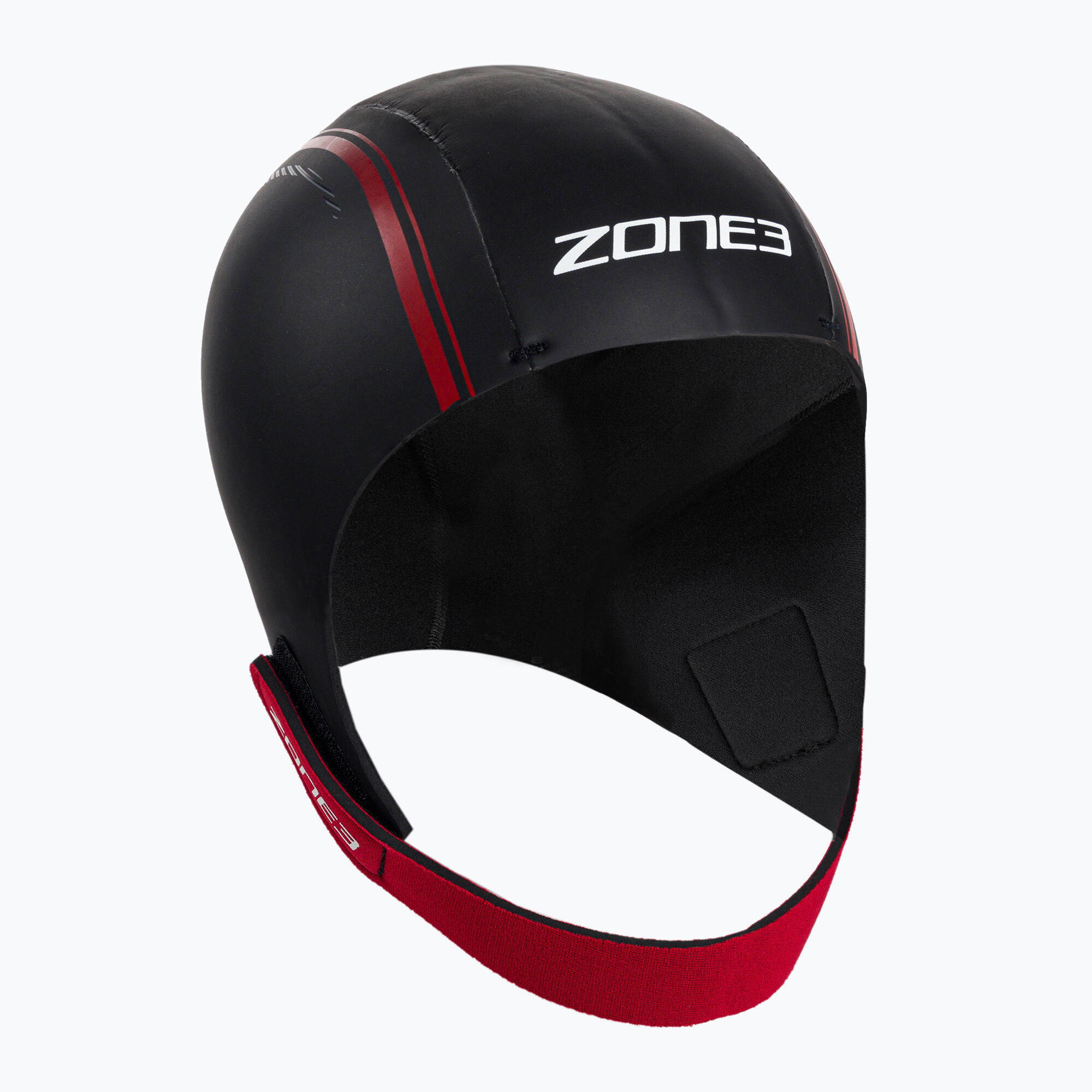 Neoprene Swim Cap Adult BLACK/RED 1/6