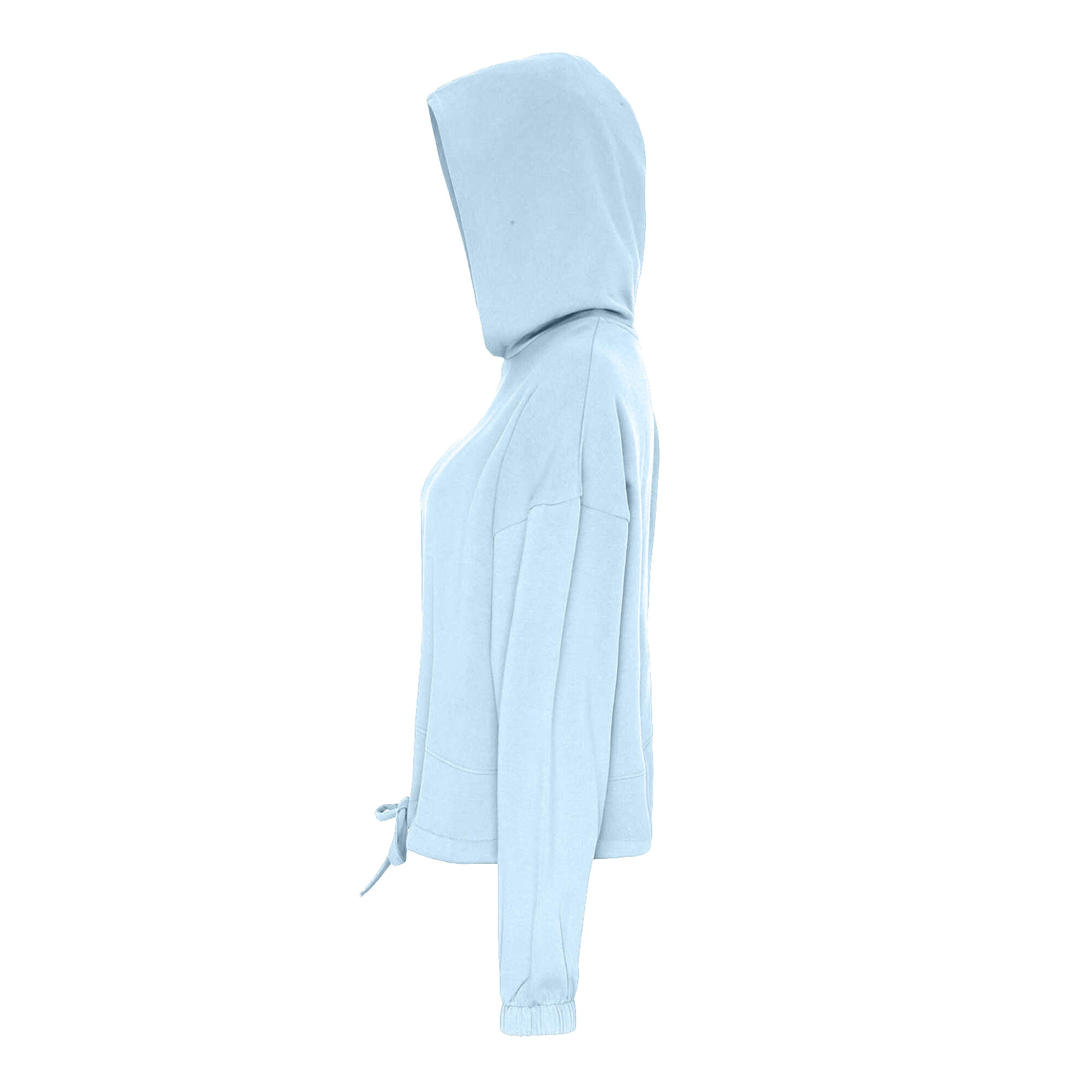 Felpa Corta In Vita Oversize Con Cappuccio Donna TriDri Azzurro 3/3