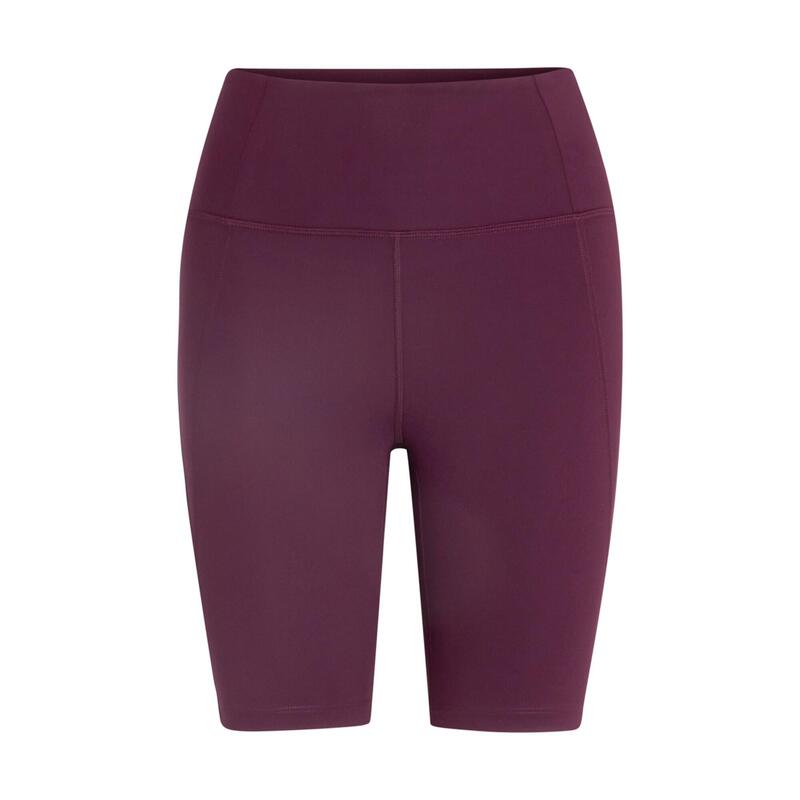 Dames Compressief Fietsshort met hoge taille (Pruim)