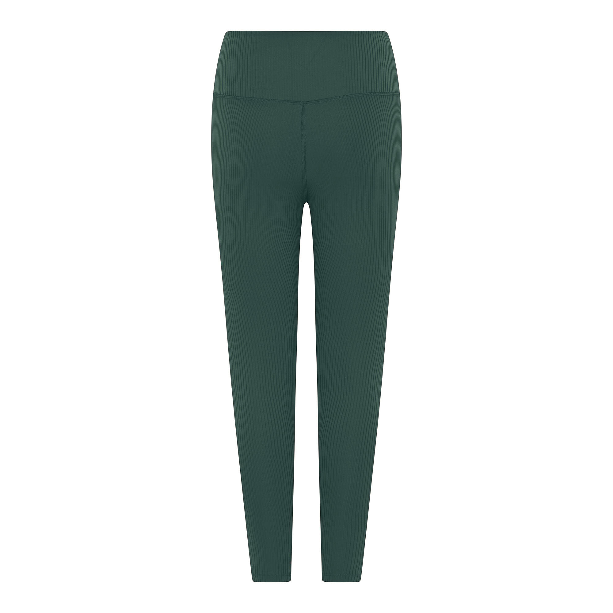 Womens/Ladies Ribbed High Rise 7/8 Leggings (Moss) 2/3