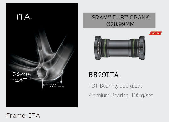 Suport rowerowy TOKEN BB29ITA Rama: gwint włoski ITA Korba SRAM DUB (29mm) 2/3