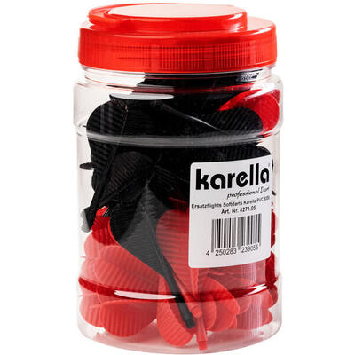 Karella Ersatzflights Softdarts PVC 50er-Set Rot und Schwarz