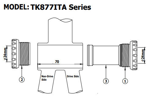 Suport rowerowy TOKEN TK877ITA Rama: gwint włoski ITA Korba Shimano - oś 24mm 3/3