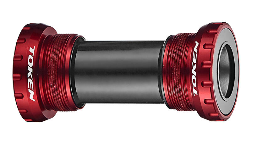Suport rowerowy TOKEN TK878EX Rama BSA Korba Shimano - oś 24mm, czerwony