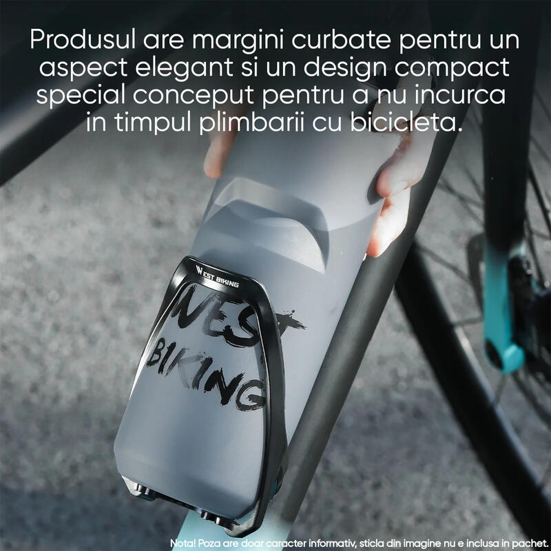Suport sticla apa bicicleta, montare pe cadru, pt recipiente cu diametru max 7cm