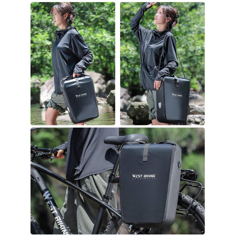 Geanta portbagaj bicicleta, impermeabila, 25 L, multifunctionala, montare rapida
