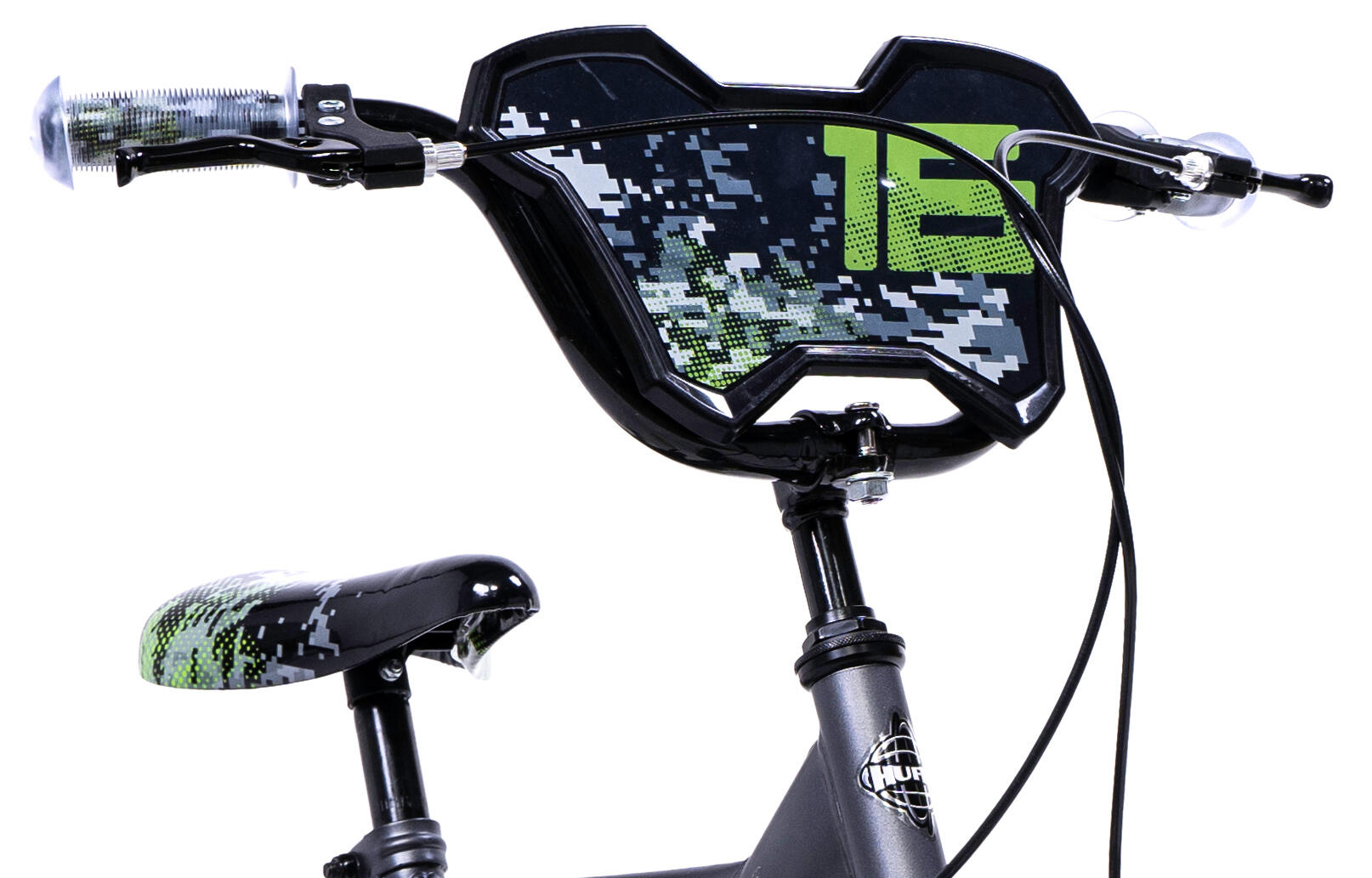 Huffy Delirium 16in BMX-stijl fiets grijs en groen 5-7jr 3/7
