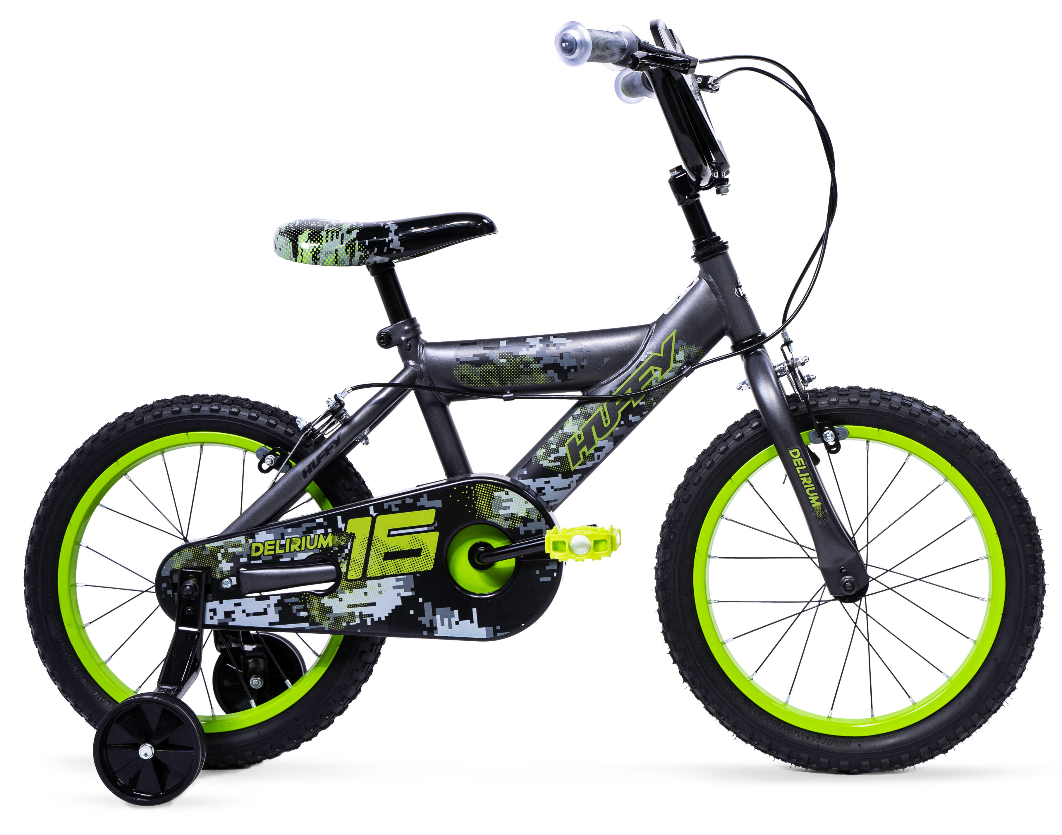 Huffy Delirium 16 BMX Style Bike Grey and Green For Kids 5 7yrs HUFFY Decathlon