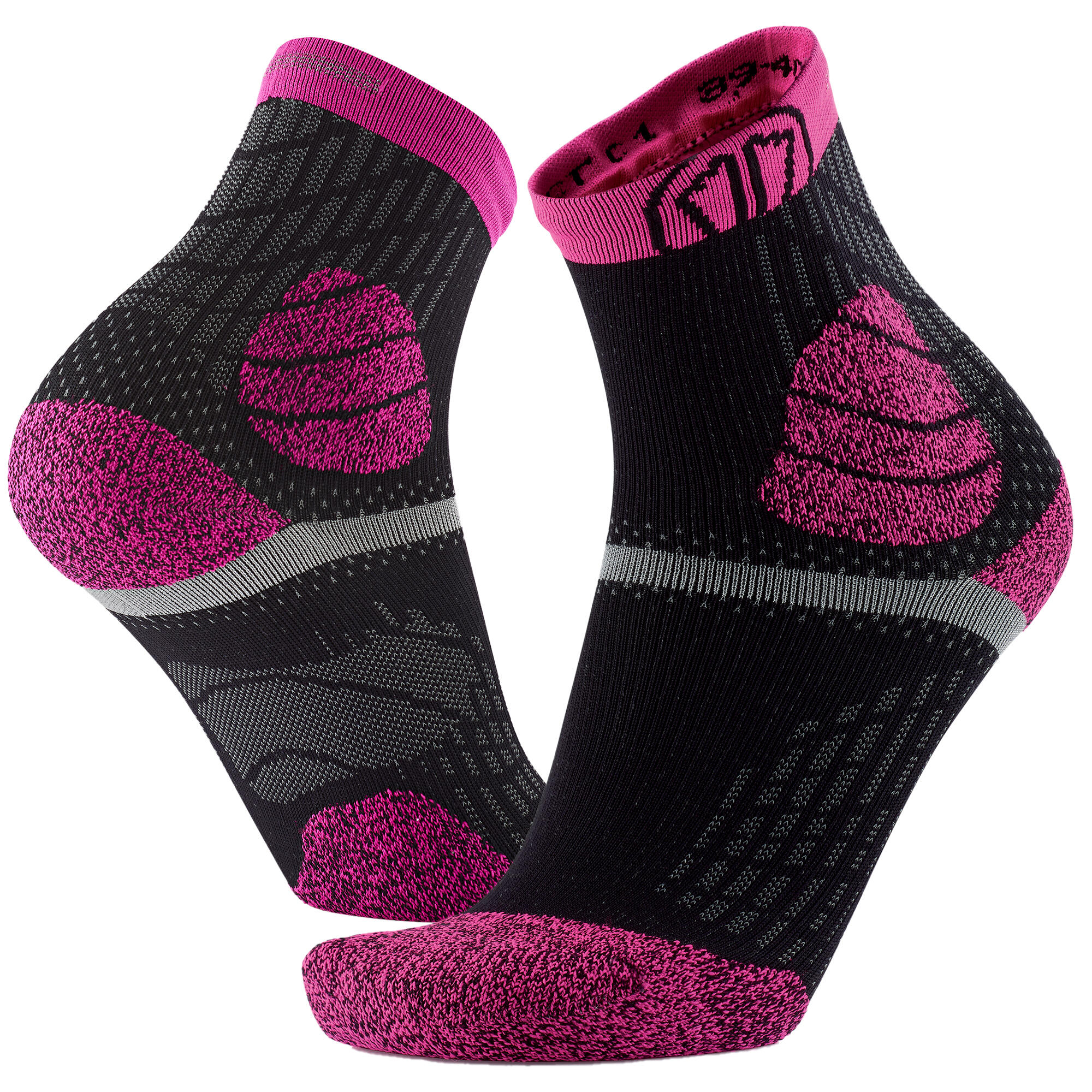 Sidas - Chaussettes De Trail Running Avec Renforts Cheville Et Orteil - Trail Protect - Chaussettes - Noir|rose - 39/42 - Decathlon