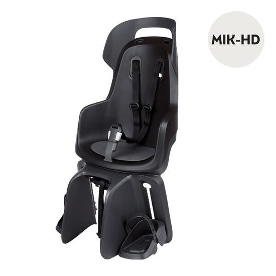 Siège arrière pour vélo GO porte-bagages avec Mik-HD Gris Noir