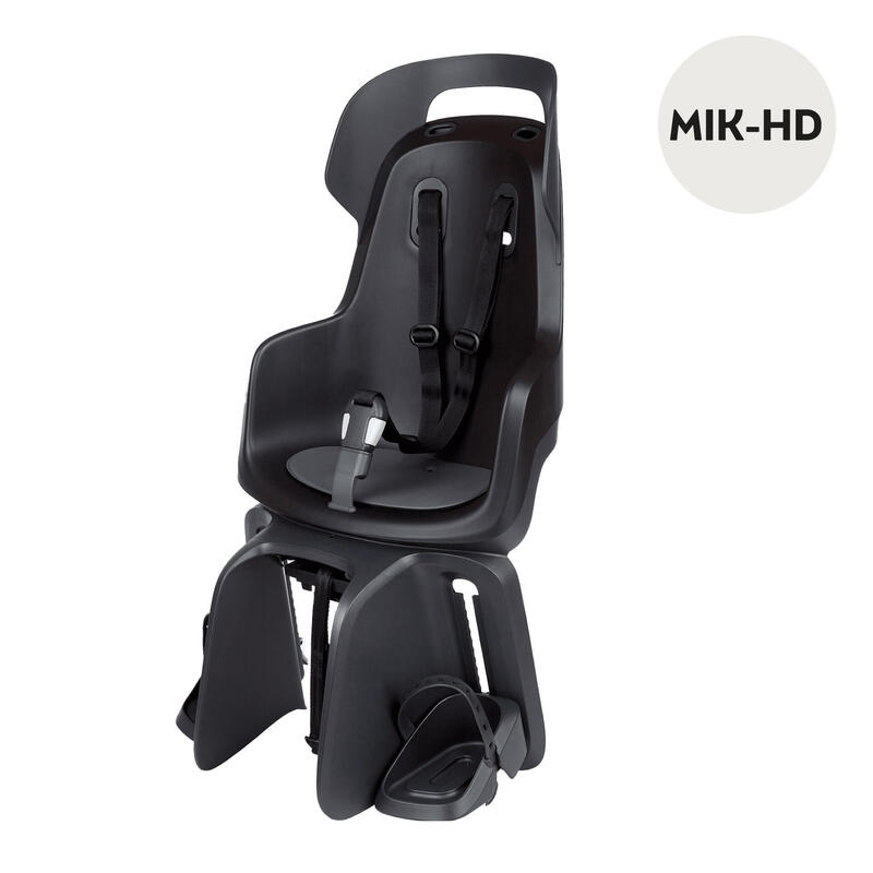 Siège arrière pour vélo GO  porte-bagages avec Mik-HD Gris Noir