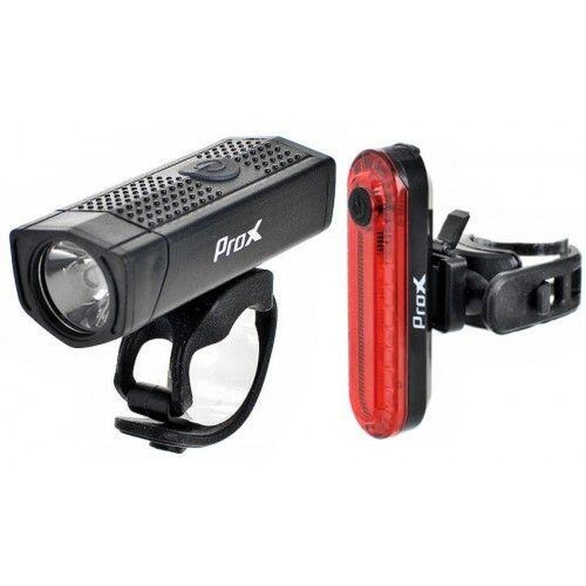 Zestaw lampek rowerowych mtb Prox Aero plus set 400lm usb, 1000 mah
