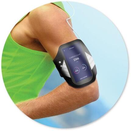 Brassard universel sport pour smartphone 6" avec Led Noir