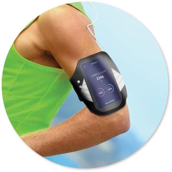 Brassard universel sport pour smartphone 6" avec Led Noir