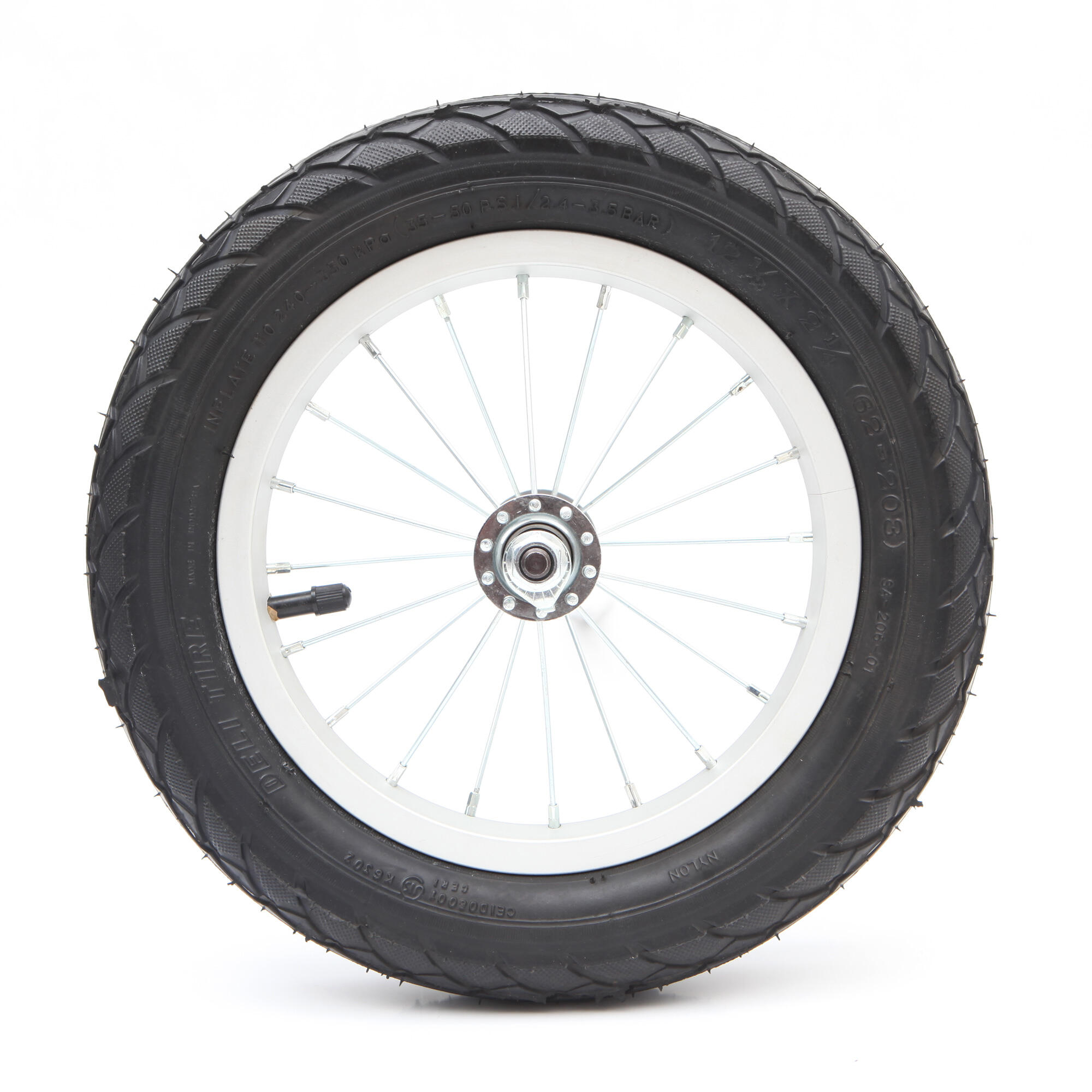 DELI TIRE Aluminiumrad 12 Zoll mit Lager und Luftreifen