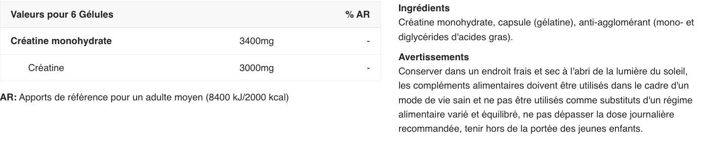 Créatine monohydrate - Pure Creatine - 90 Gélules 2/7