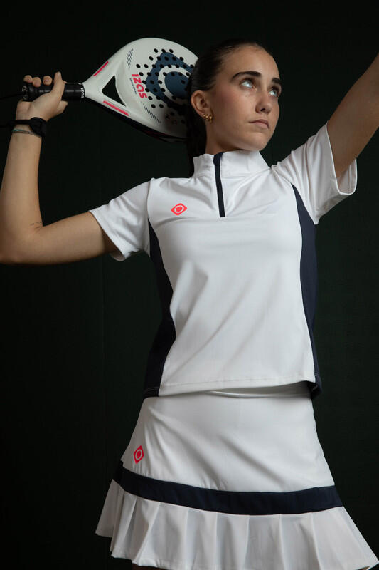 Izas Camiseta Temple Top de pádel para mujeres , con cremallera , elástica y 6/7