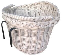 Grand Beau Panier en Osier Blanc pour Vélo