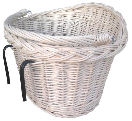Grande Bel Cestino di Vimini Bianco per Bicicletta