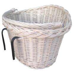 Grand Beau Panier en Osier Blanc pour Vélo