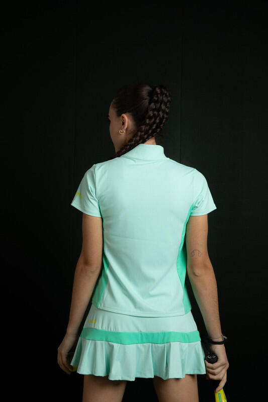 Temple Top dames padel shirt, met rits, elastisch en ademend 7/7