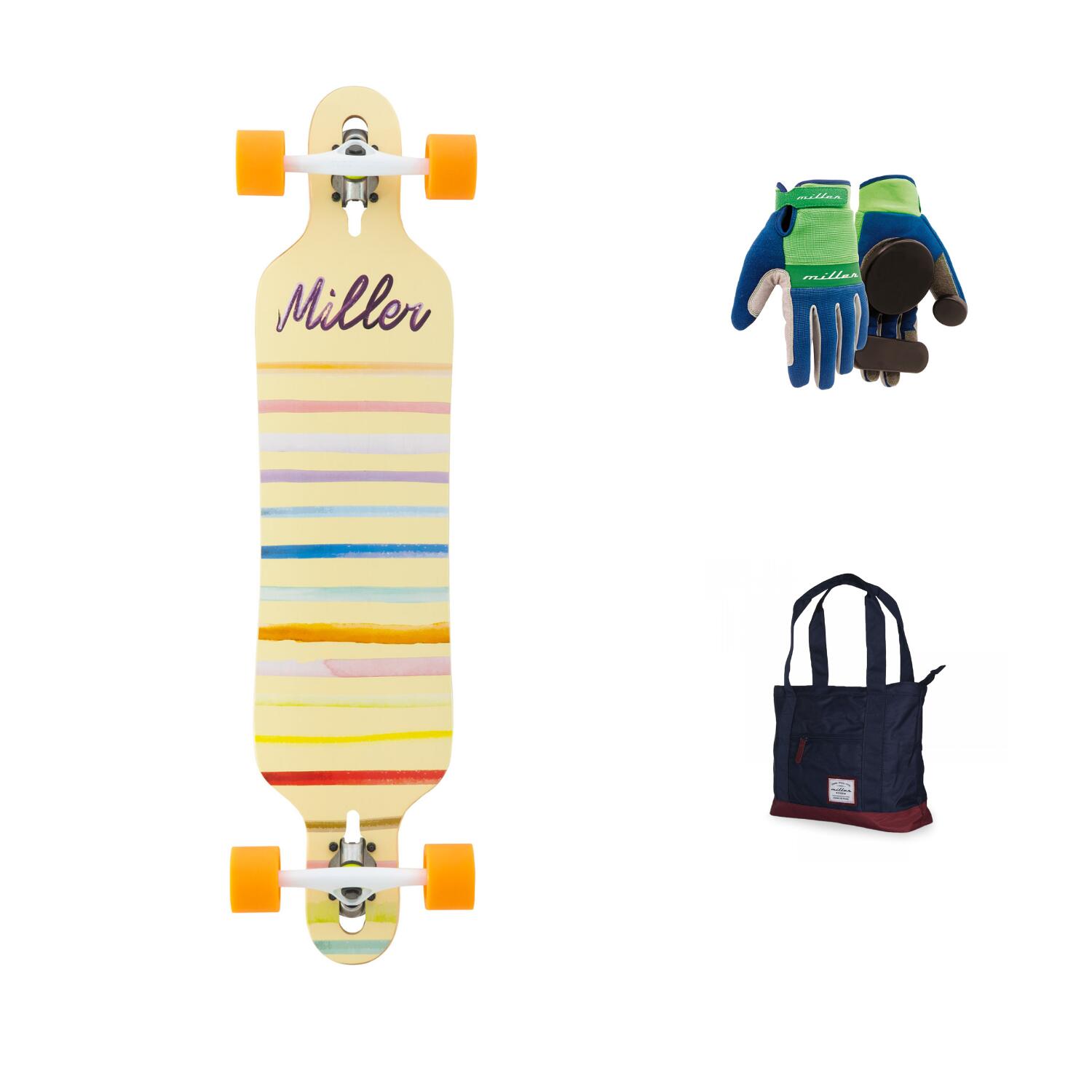 MILLER DIVISION Longboard MILLER SUMMER - 38" X 8,7" - LUVAS TAMANHO S e SACOLA TOTE INCLUÍDA