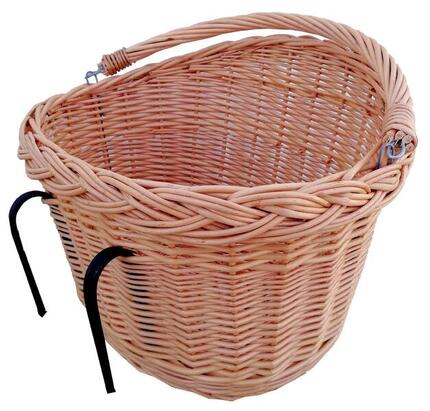 Beau grand panier en osier pour vélo