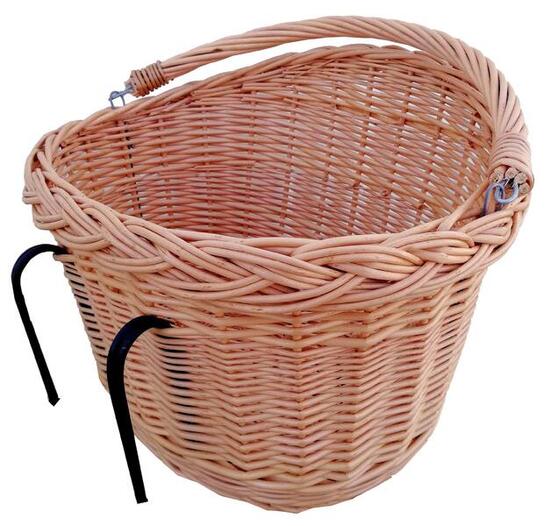 Beau grand panier en osier pour vélo