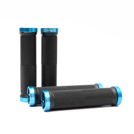 Manopole per bicicletta 2 pezzi Onyx BLU morbide buona presa avvitate