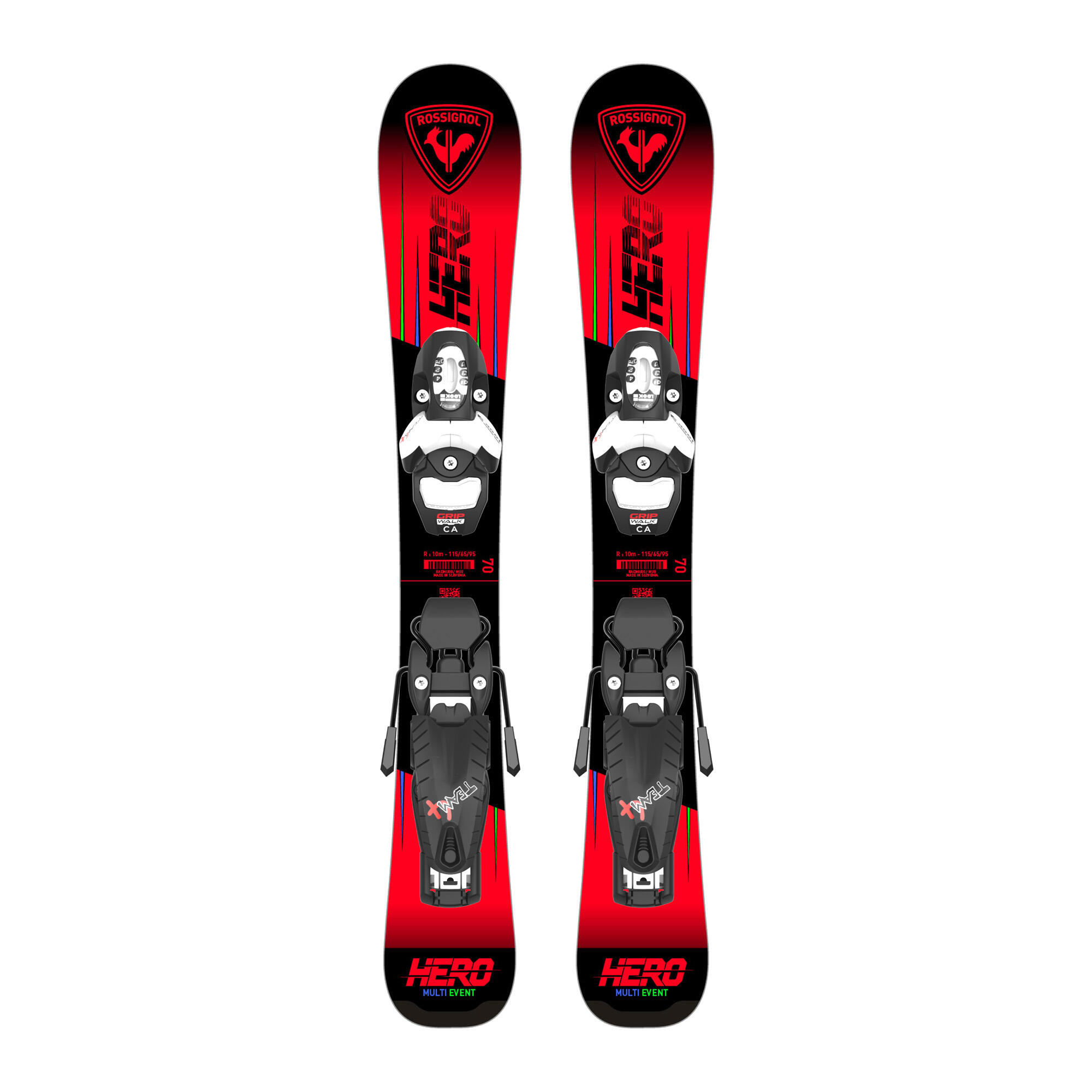 Skis alpins enfant Rossignol Hero Pro Pre-Drilled Jr + fixations