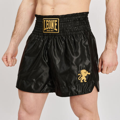 Calções Curto Adulto Kick Boxing Muay Thai Leone 1947 BASIC 2 preto