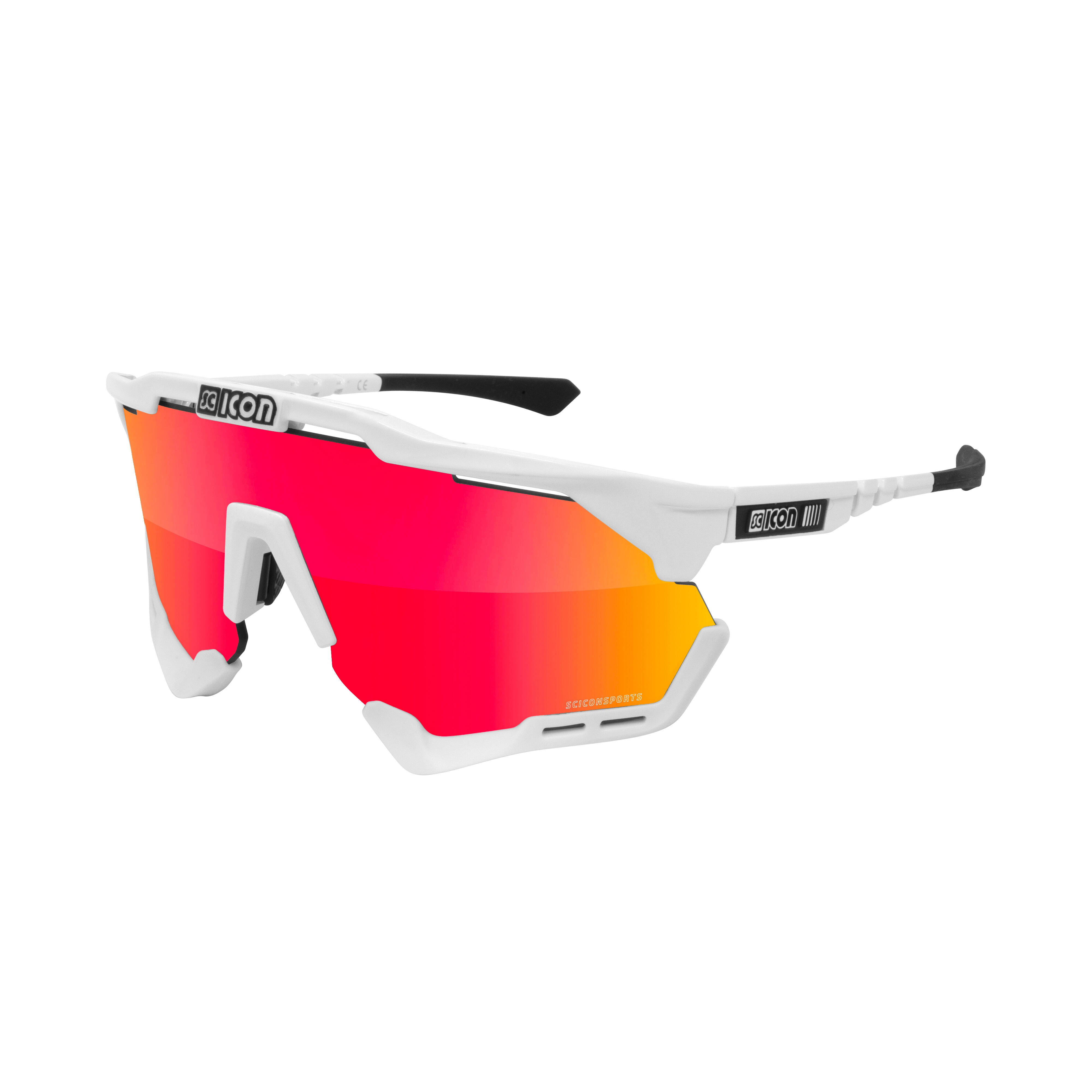 Scicon Sports - Aeroshade Xl Lunettes De Soleil De Performance Sportive - Lunettes De Soleil - Blanc|rouge - Taille Unique - Decathlon