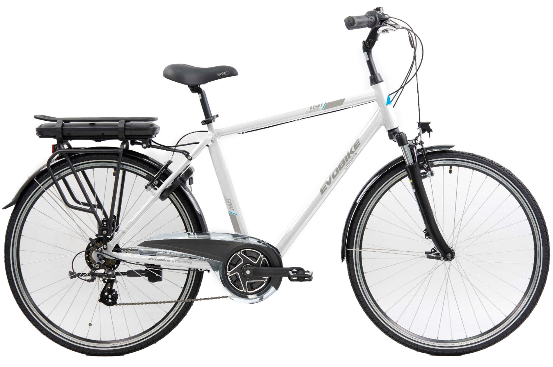 MINERVA Minerva Elektrische Stadsfiets Evobike 28 Inch 53 cm Heren 7V V-Brakes Wit