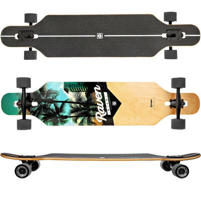 Longboard miami zwart/hout