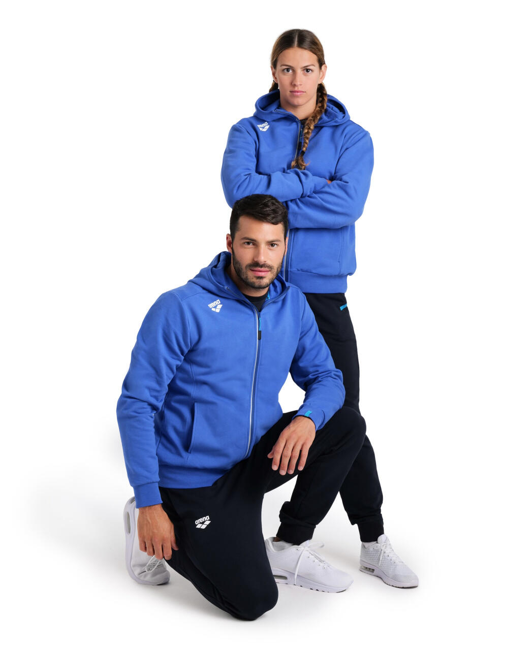 Sweat à Capuche Arena Team Hooded Panel – Bleu – NEUF