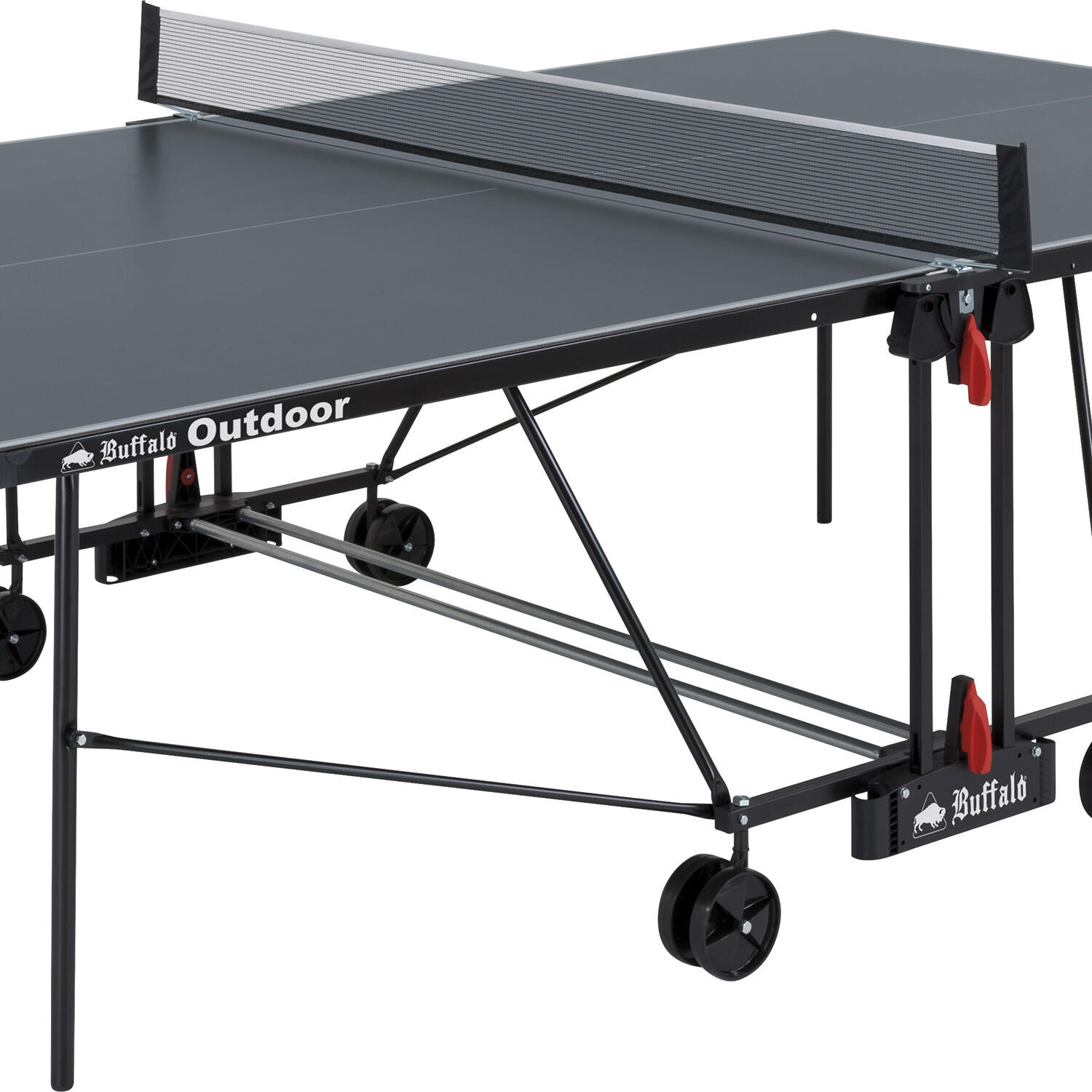 Buffalo Set De Tennis De Table Extérieur - 4 Raquettes Et 6 Balles Lestées, Poignée Confortable, Résistant Aux Intempéries - 100% Recyclable
