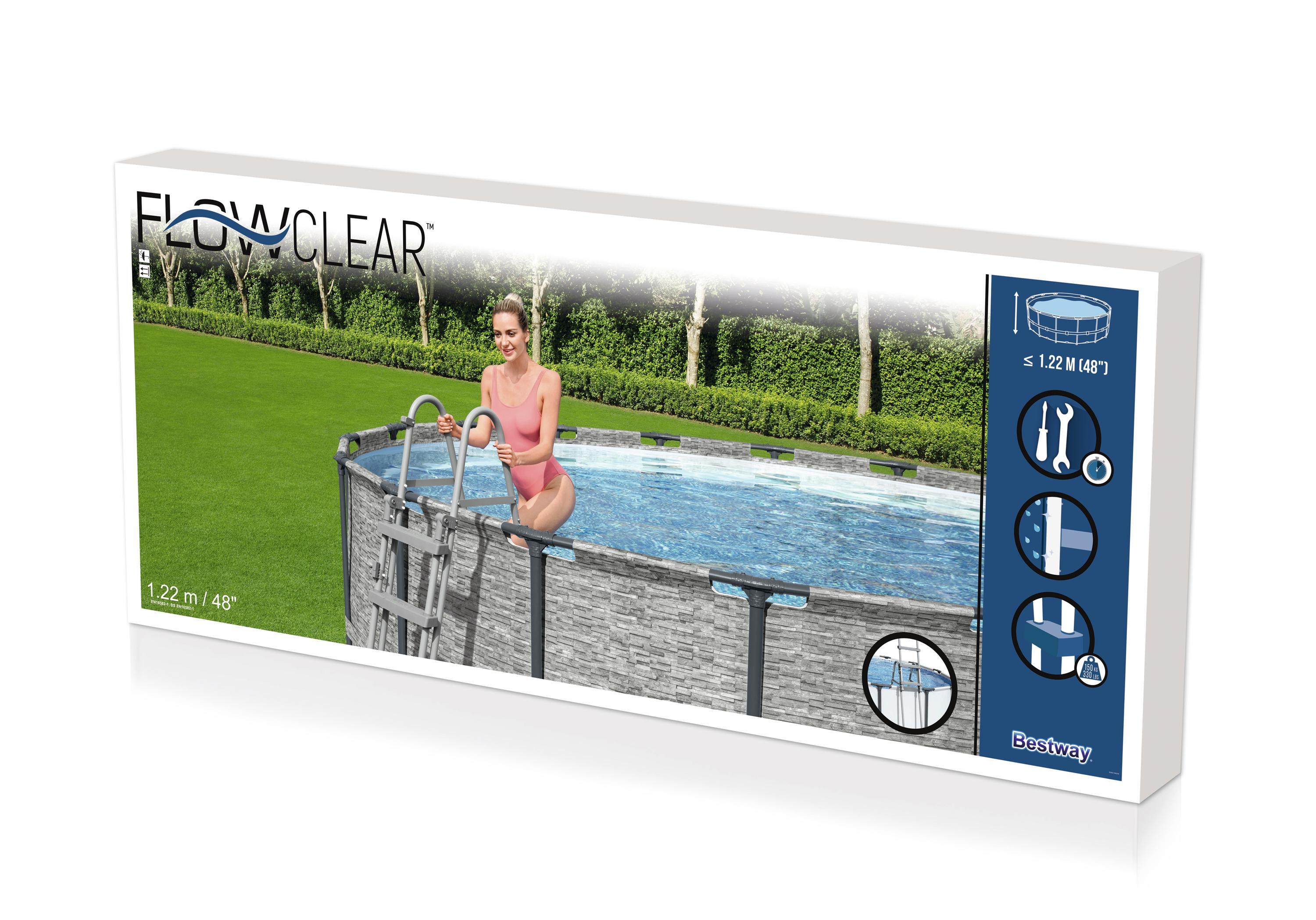Escalera de Seguridad Bestway Flowclear 76x119x163 cm para Piscinas Desmontables 6/7