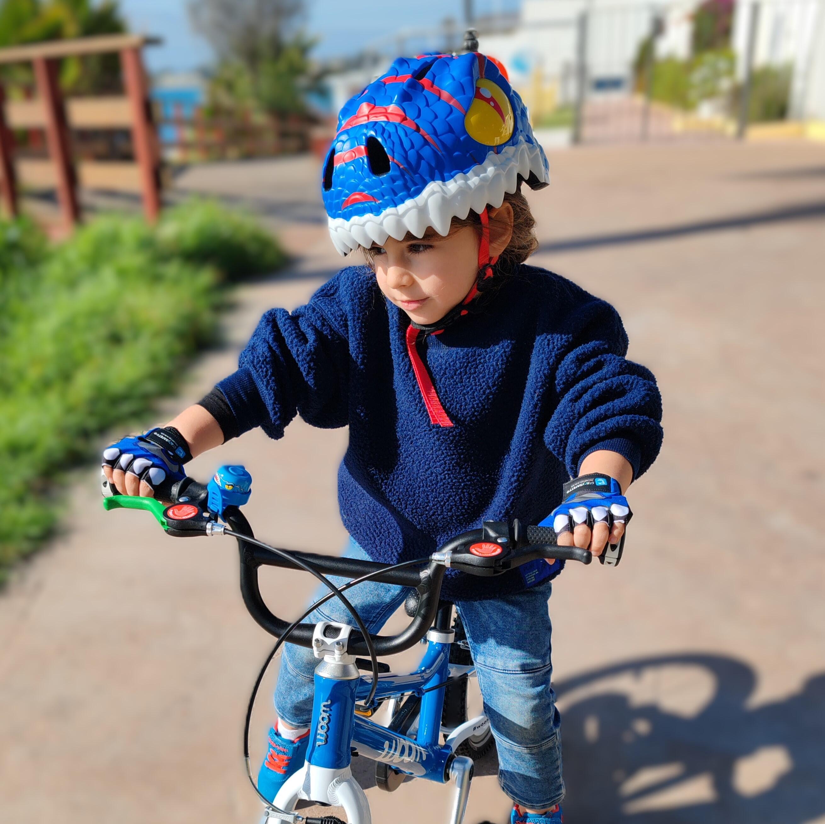 Casque de Vélo pour enfants | Dino Bleu | Crazy Safety | Certifié EN1078 4/16