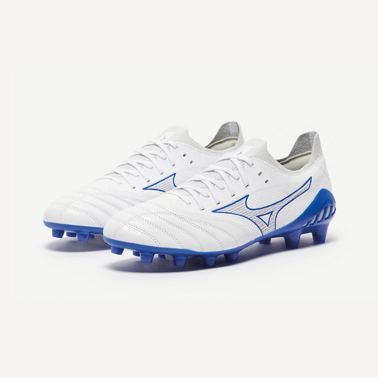 Chuteiras Mizuno Morelia Neo II B Elite Fg Brancas e Azuis 5/6