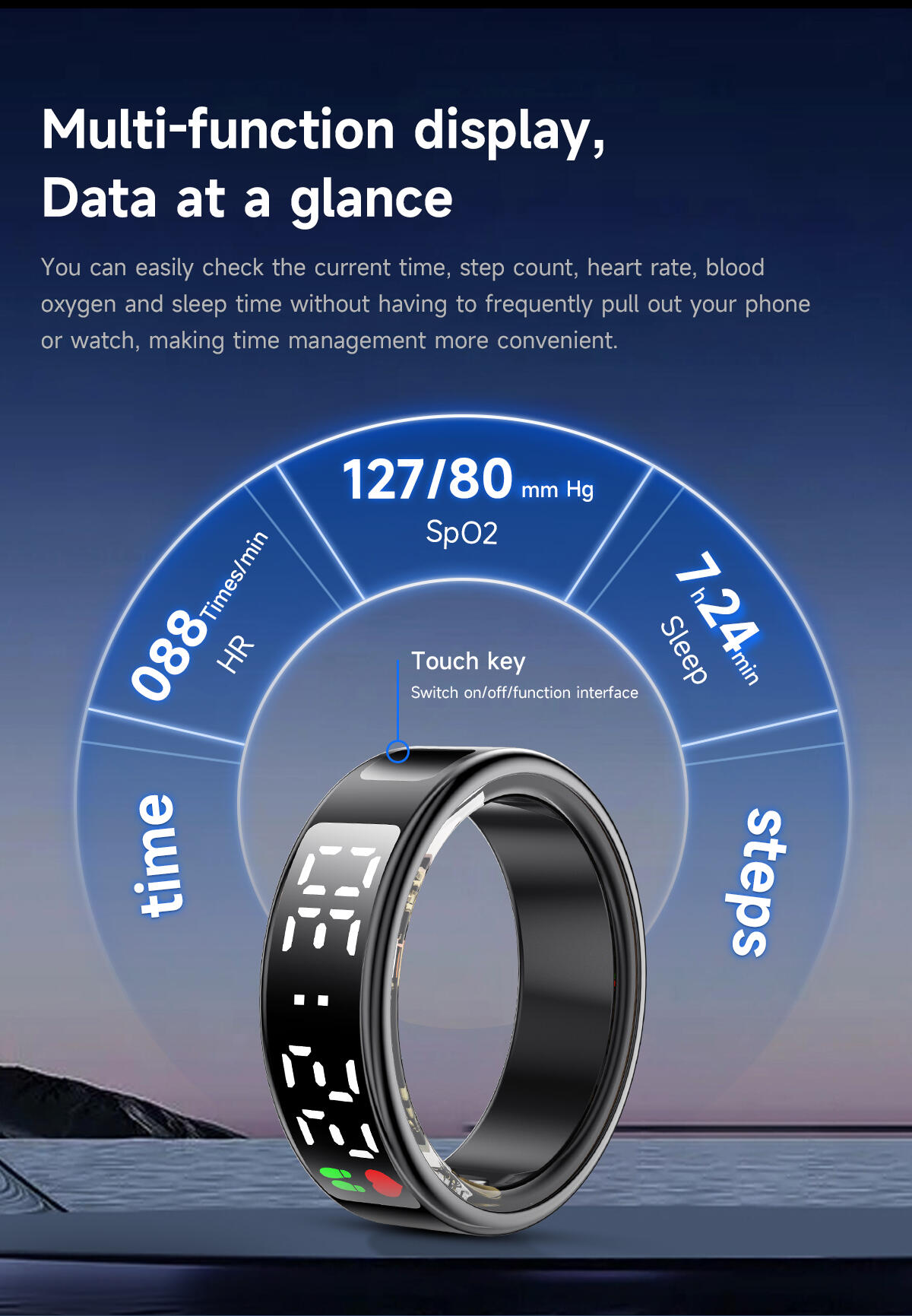 [NON-REFUNDABLE] Tech Ring Touch (with Touchscreen Display) - Silver